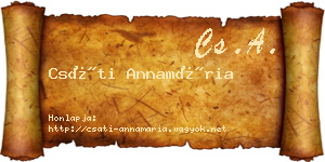 Csáti Annamária névjegykártya